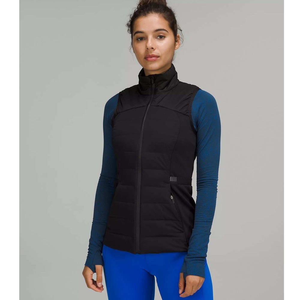 Lululemon Down For It All Vest Black Womens 6 700 Fill Puffer Athletic Run Hike